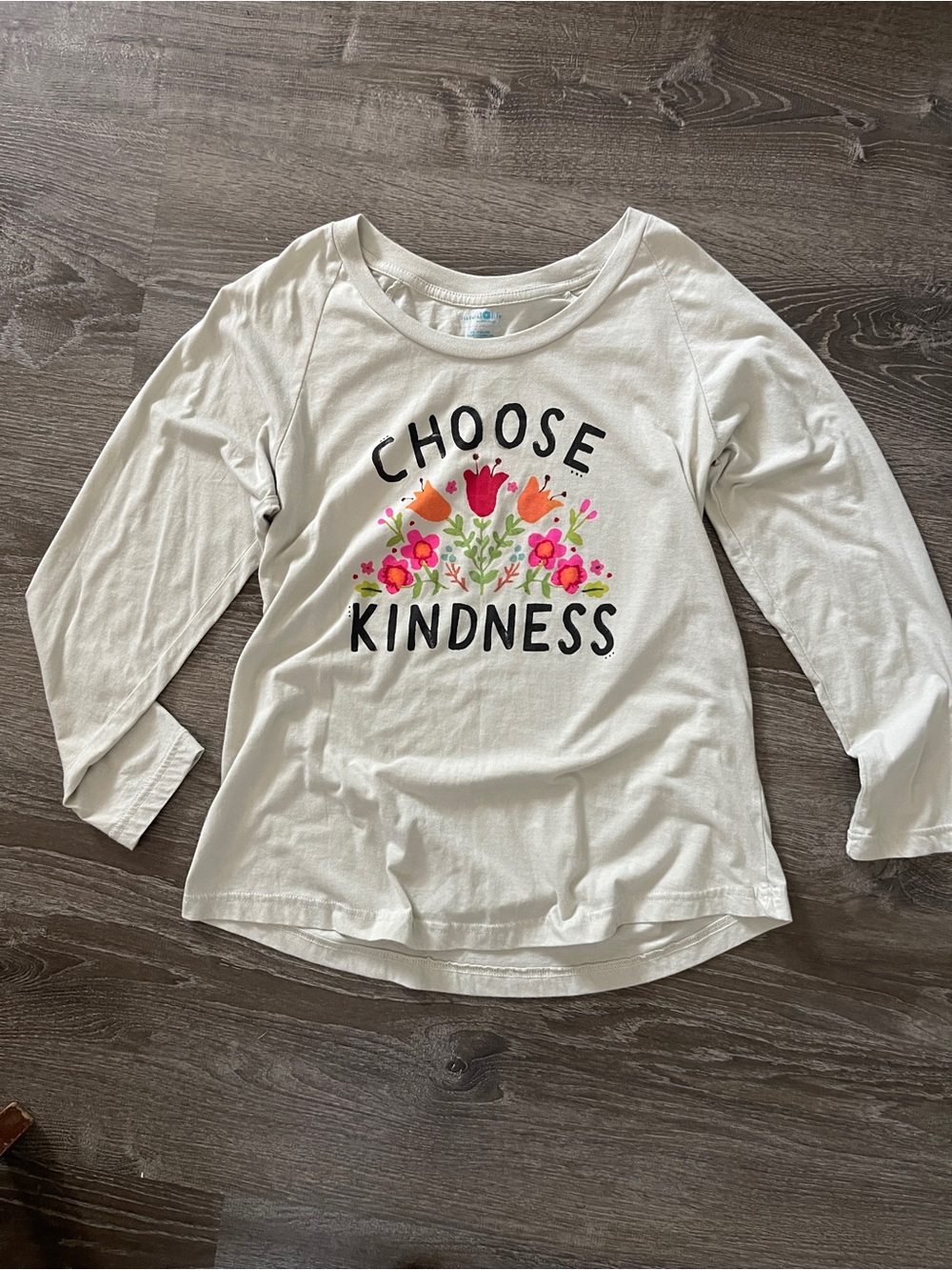 Natural Life Choose Kindness Floral Graphic Long Sleeve Tee Large Boho - Picture 5 of 5